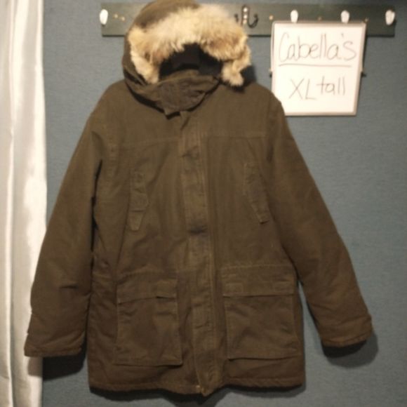 Cabela's Jackets & Coats Cabelas Army Green Heavy Duty Canvas Coat